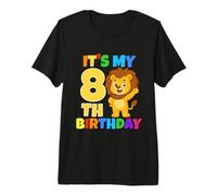 It's My 8th Birthday Lion Safari Jungle Theme Party Age 8 Premium T-Shirt
