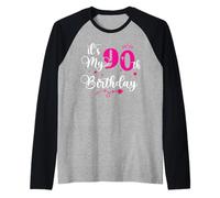 It's My 90th Birthday Ninety Years Old Girl Raglan Baseball Tee