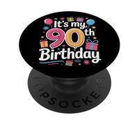 It's My 90th Birthday Turning Ninety Milestone Party Fun PopSockets Adhesive PopGrip