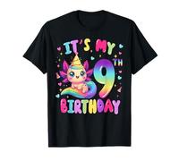 It's My 9th Birthday Axolotl Rainbow 9 Year Old Girls Kids T-Shirt