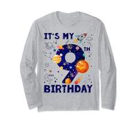 It's My 9th Birthday Boy Outer Space B-day Party Theme Long Sleeve T-Shirt