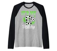 Its My 9th Birthday Soccer Ball Nine Years Old Sport Raglan Baseball Tee