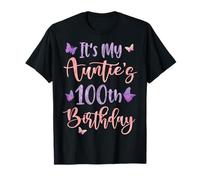 It's My Auntie's 100th Birthday Butterfly Happy 100 Year Old T-Shirt