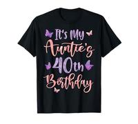 It's My Auntie's 40th Birthday Butterfly Happy 40 Years Old T-Shirt
