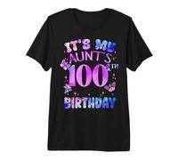 It's My Aunt's 100th Birthday Butterfly Happy 100 Years Old Premium T-Shirt