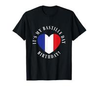 It's My Bastille Day Birthday! French France Heart Flag T-Shirt