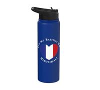 It's My Bastille Day Birthday July 14th French Flag Heart Stainless Steel Insulated Water Bottle