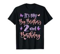It's My Big Brother's 2nd Birthday Butterfly 2 Years Old T-Shirt