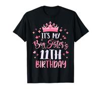 It's My Big Sister's 11th Birthday Pink Happy 11 Years Old T-Shirt
