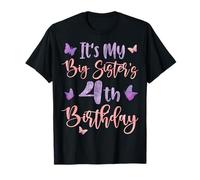 It's My Big Sister's 4th Birthday Butterfly 4 Years Old T-Shirt
