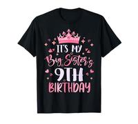 It's My Big Sister's 9th Birthday Pink Happy 9 Years Old T-Shirt