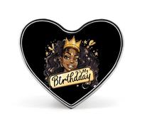 It's My Birthday African American Afro Woman Badge Heart Shape Cute Brooch Pins Button Badges for Backpack Jackets Hats Decor