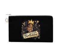 It's My Birthday African American Afro Woman Coin Purse Cute Change Pouch Wallet Clutch Bag with Zip