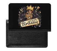 It's My Birthday African American Afro Woman Passport Wallet Cute Passport Case with Card Slot Travel Passport Holder Cover