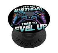 It's My Birthday Boy Time to Level Up Video Game Gift Boys PopSockets Adhesive PopGrip