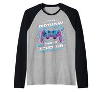 It's My Birthday Boy Time to Level Up Video Game Gift Boys Raglan Baseball Tee