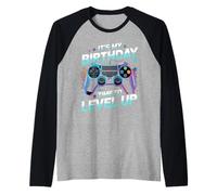 It's My Birthday Boy Time to Level Up Video Game Gift Boys Raglan Baseball Tee