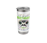 It's My Birthday Boy Time to Level Up Video Game Gift Boys Stainless Steel Insulated Tumbler