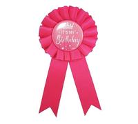 It's My Birthday Brooch Fabric Ribbon Happy Birthday Tinplate Badge Pin Party Decoration, fabric, no gemstone