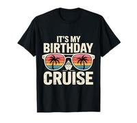 It's My Birthday Cruise Vacation Party Sunset Palm Boat Ship T-Shirt