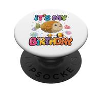 It's My Birthday cute and round pufferfish PopSockets Adhesive PopGrip