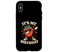 It's My Birthday Dabbing Strawberry Birthday Party Case for iPhone X/XS