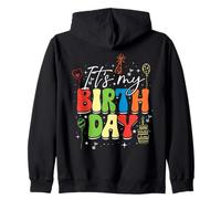 It's My Birthday, Day Of Birth & B-Day, Colorful Birthday Zip Hoodie