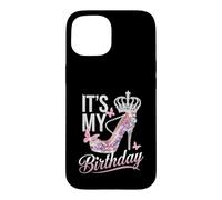 Its My Birthday High Heel Crown Butterflies Case for iPhone 15