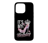 Its My Birthday High Heel Crown Butterflies Case for iPhone 15 Pro Max