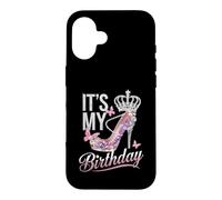 Its My Birthday High Heel Crown Butterflies Case for iPhone 16