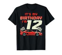 Its My Birthday Im 12 Race Car 12th Bday Twelve Year Boys T-Shirt