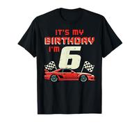 Its My Birthday Im 6 Race Car 6th Bday Six Year Old Boys Kid T-Shirt