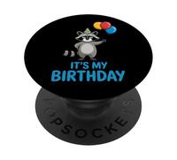 It's My Birthday Kawaii Bored Racoon PopSockets Adhesive PopGrip