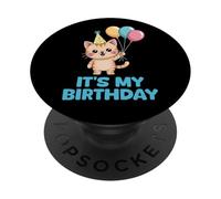 It's My Birthday Kawaii Cat PopSockets Adhesive PopGrip