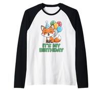 It's My Birthday Kawaii Fox Raglan Baseball Tee