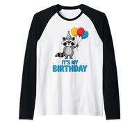 It's My Birthday Kawaii Racoon Raglan Baseball Tee