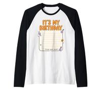 It's My Birthday Leave Your Mark Notebook Graphic Raglan Baseball Tee