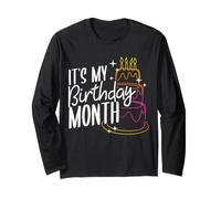 It's My Birthday Month Fun Colorful Cake Long Sleeve T-Shirt