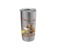 It's My Birthday Obvs Drinking Martini Giraffe Funny Stainless Steel Insulated Tumbler