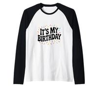 It's My Birthday Party Time Celebration Fun Raglan Baseball Tee