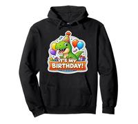 It's My Birthday Party Trex Dinosaur Kids Dino Boys Pullover Hoodie