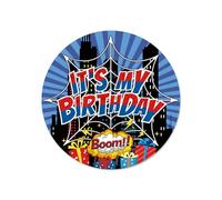 It's My Birthday Pin, 5.8cm/2.3in Spider Web Happy Birthday Badge Brooch Blue & Red Round Button for Kids Boys Girls Birthdays Party Favors and Decoration