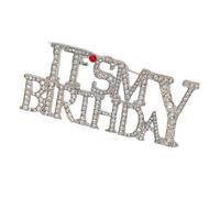 It's My Birthday Pin Colorful Crystal Happy Birthday Brooch for Women Celebrations Birthday Jewelry, Crystal, crystal