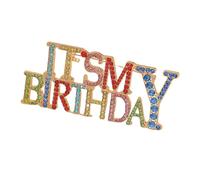 It's My Birthday Pin Colorful Crystal Happy Birthday Brooch for Women Celebrations Birthday Jewelry, Crystal, crystal