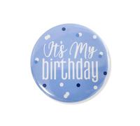 It's My Birthday Pin Happy Birthday for Women Men Girls Silvery Hypoallergenic Button Safety Pin Brooch Party Decoration Accessories Hat Bag Badge Clothes Fashion Novelty Jewelry Gifts (Blue)