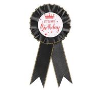 It's My Birthday Ribbon Badge Black Happy Birthday Badge