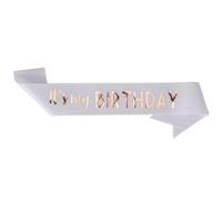 It's My Birthday Sash for Women Girl Birthday Gifts Decorations For Party Favors Rose Gold White, 1 Pack