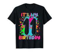 Its My Birthday Shirt 11 years old Boys Rainbow Splashes T-Shirt