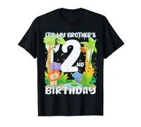 It's My Brother's 2nd Birthday 2 year Safari Jungle Animal T-Shirt