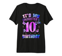 It's My Daughter's 10th Birthday Butterfly Happy 10 Year Old Premium T-Shirt